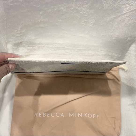 Rebecca Minkoff White and Tan Leather Floral Leo Clutch w/Dust Bag! - Picture 5 of 10